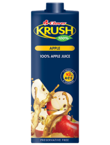 KRUSH 100% UHT APPLE JUICE 1LT